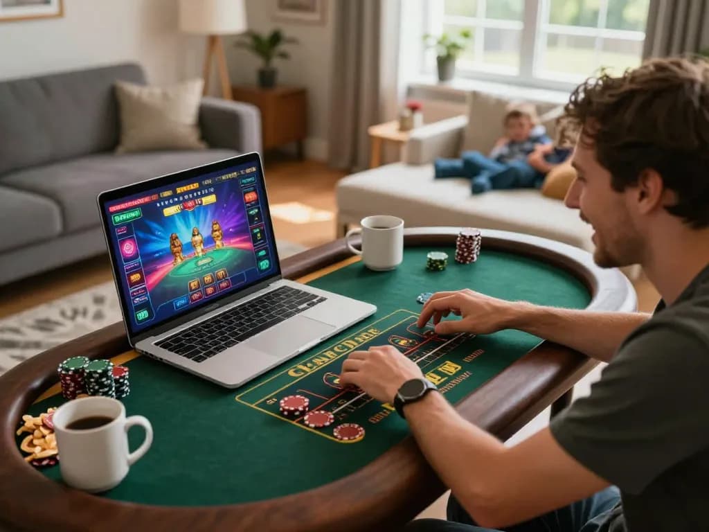 Player experiencing exciting online gaming at home with Ax88 tablet in cozy environment