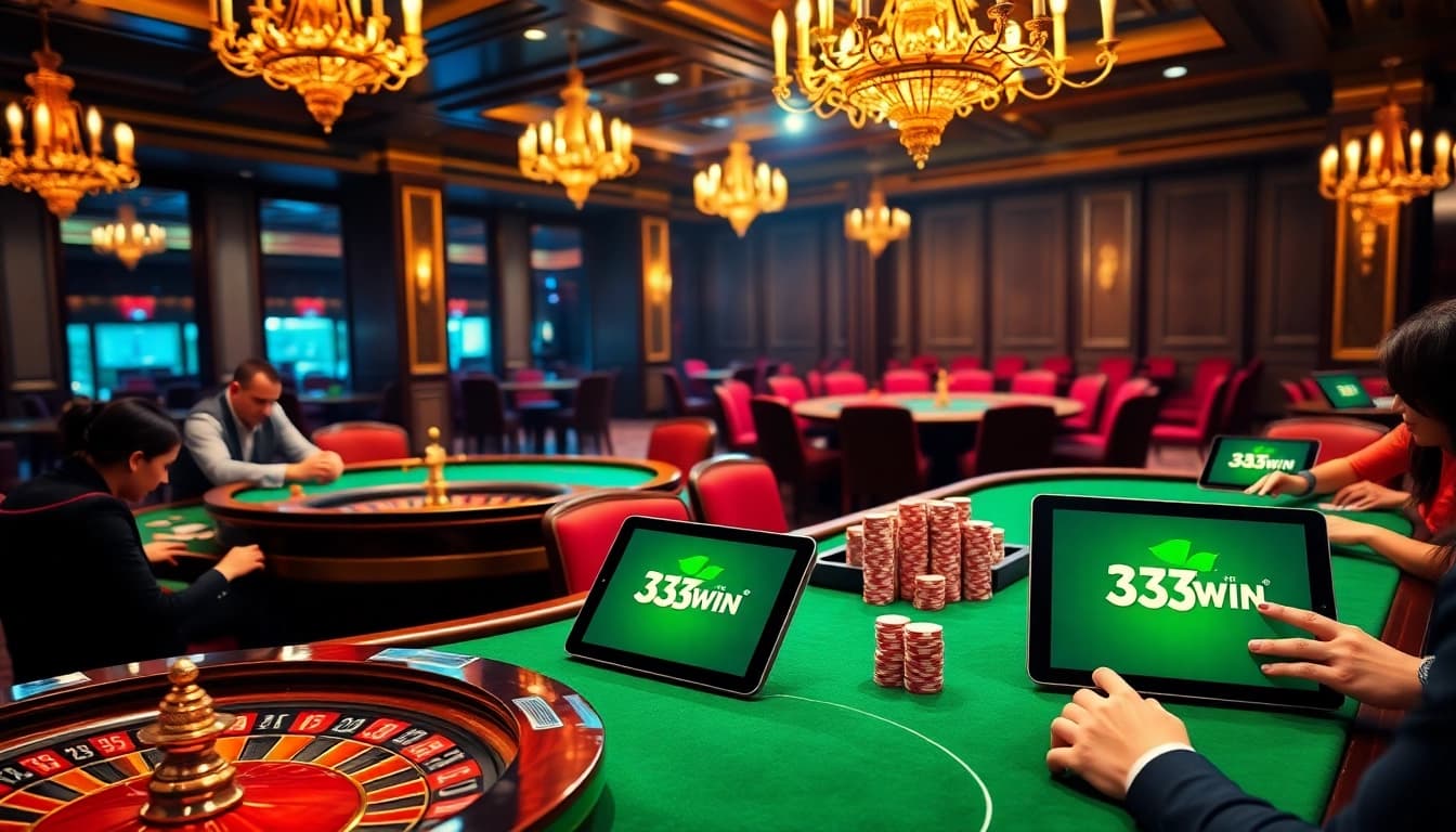 Engaged players enjoying a luxury gambling experience at 33Win casino tables.