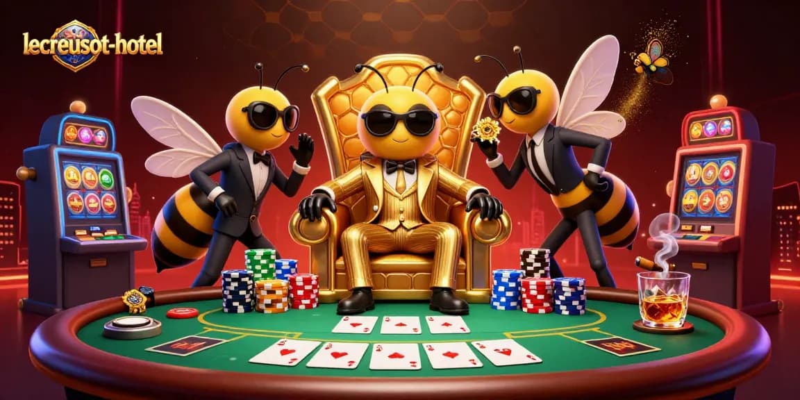 Experience thrilling gameplay at lecreusot-hotel with dynamic poker action and captivating 3D casino illustration.