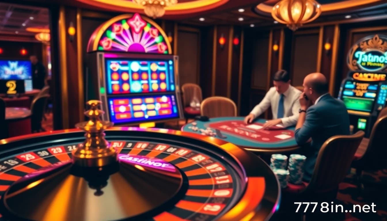 Engaging gambling scene at 789pa.in.net featuring roulette and poker games.