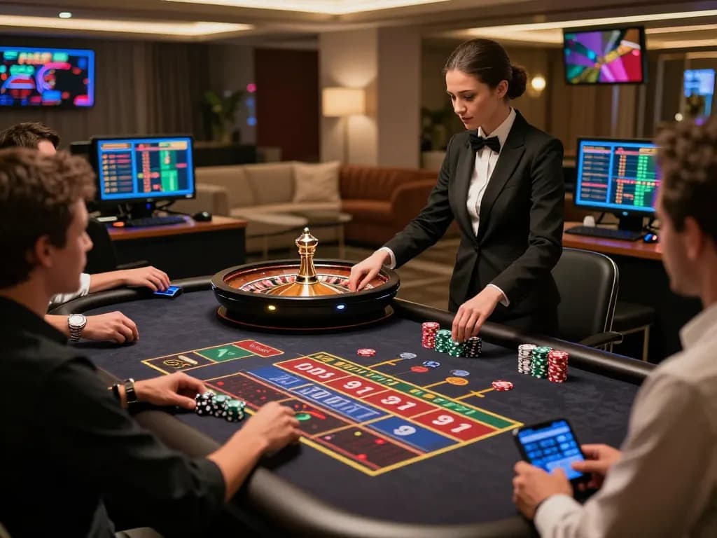 Experience live dealer action at 79club with players engaged in an exciting game.