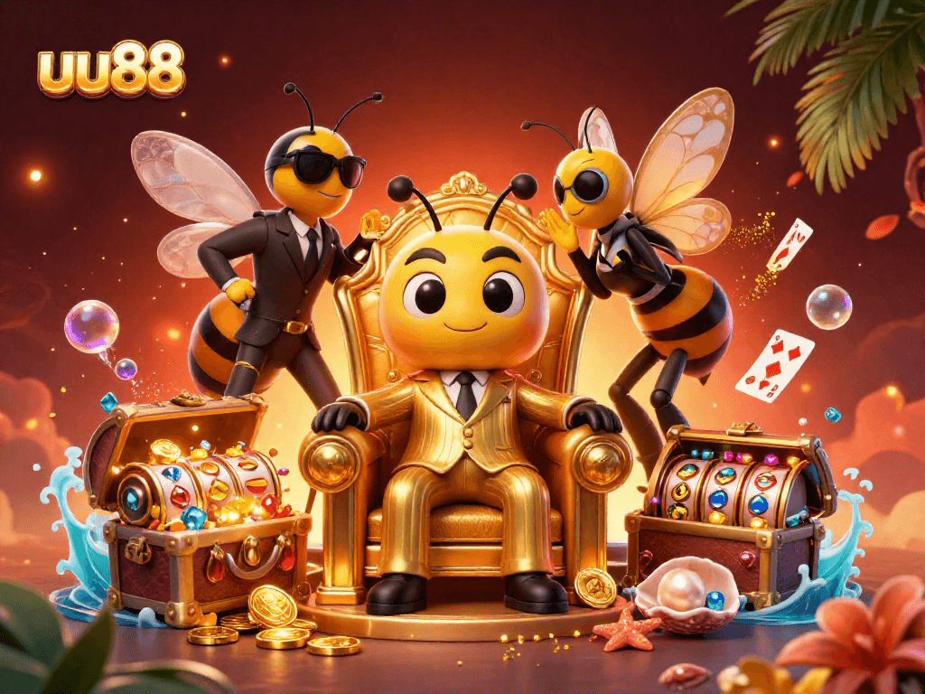 Spin the reels and uncover treasures in a vibrant uu88 casino scene filled with excitement.