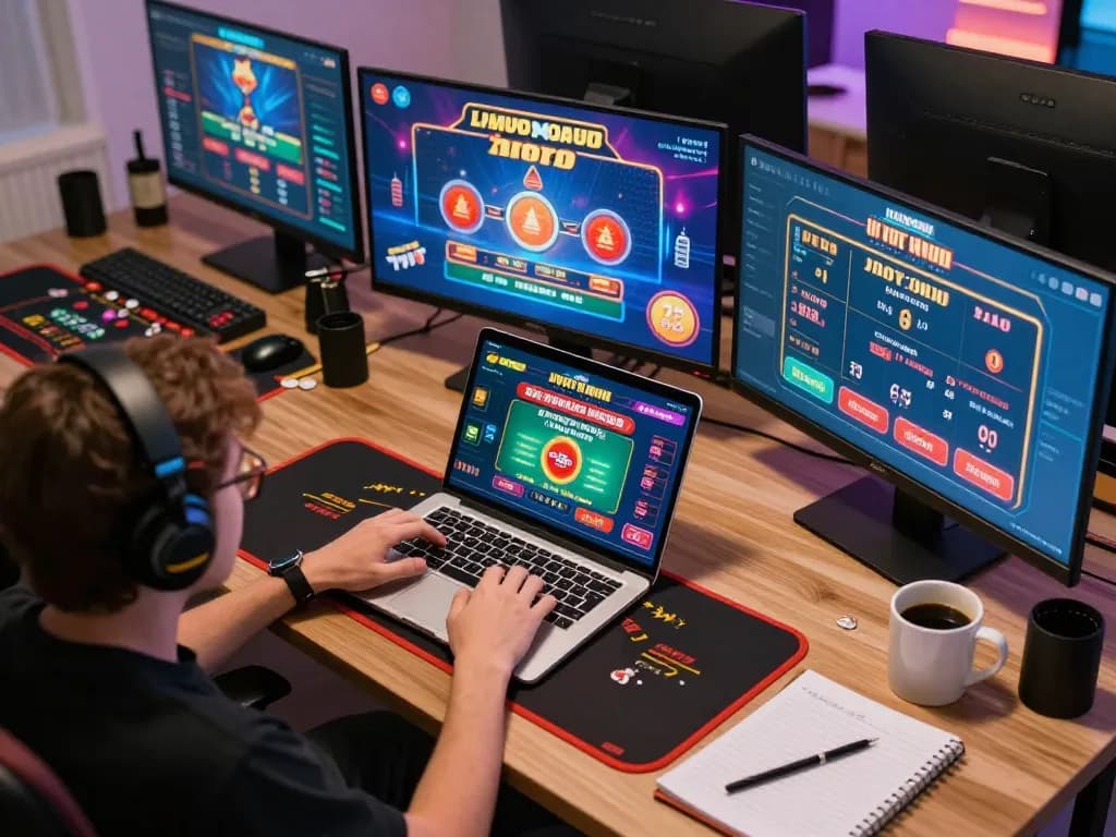 sbobet11 player engaging in live dealer blackjack on a laptop, showcasing strategic online gambling