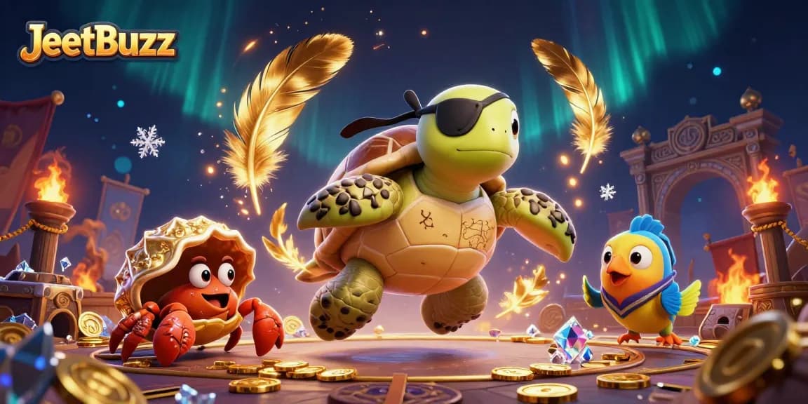 Experience thrilling betting with JeetBuzz in this vibrant casino scene featuring rich characters and elements.