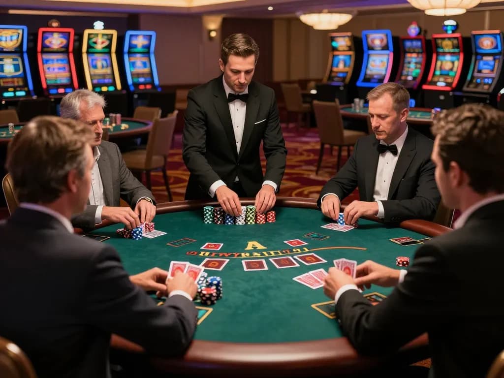 Experience the excitement of five88 top blackjack with players focusing on strategy and card deals.