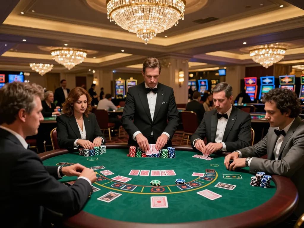 Players enjoying a thrilling blackjack game at max 79 casino with vibrant atmosphere.