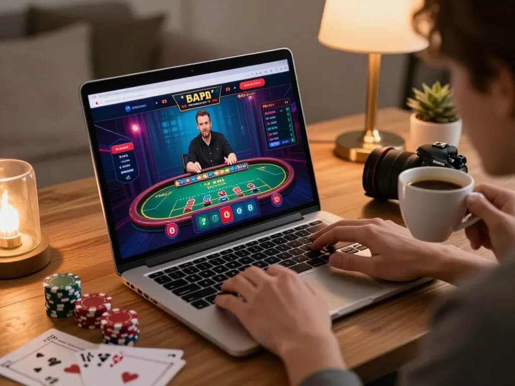 Engaging online casino gameplay interface at home with cm88sm displayed, showcasing vibrant graphics.