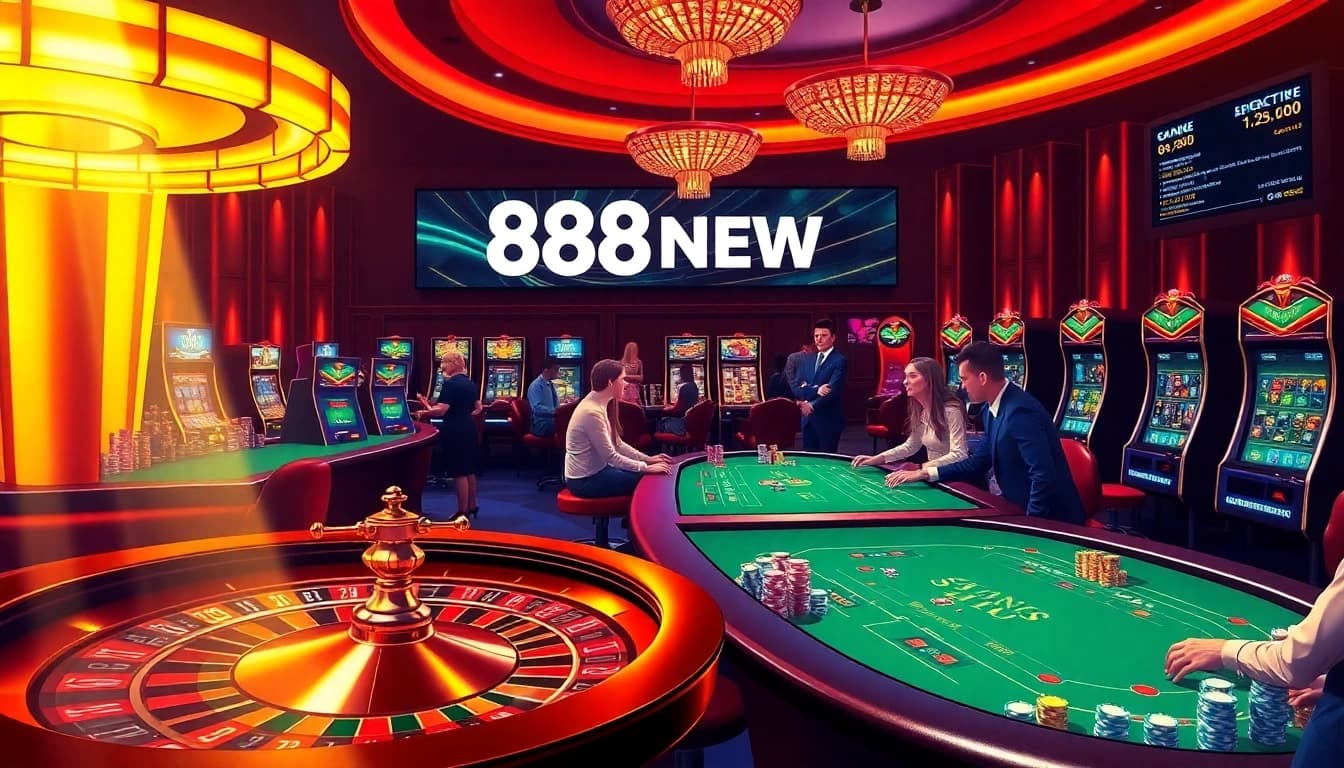 Players enjoying engaging games at 888NEW casino, showcasing excitement and strategy.