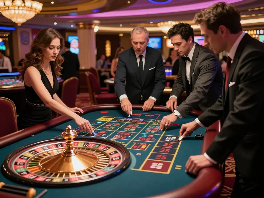 Exciting roulette gameplay at TT88 casino, capturing croupier action and player engagement