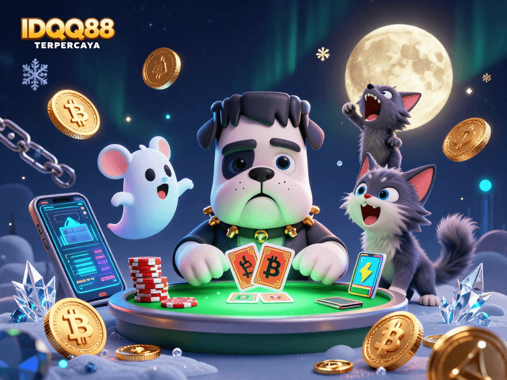 Engage in thrilling gameplay at IDQQ88 TERPERCAYA with a vibrant, magical casino scene