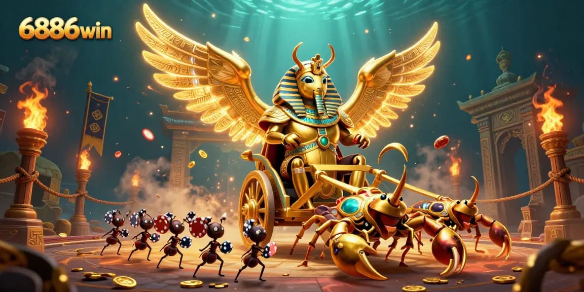 Engage with thrilling action at 6886win, featuring a vibrant underwater casino scene with dynamic characters and captivating elements.