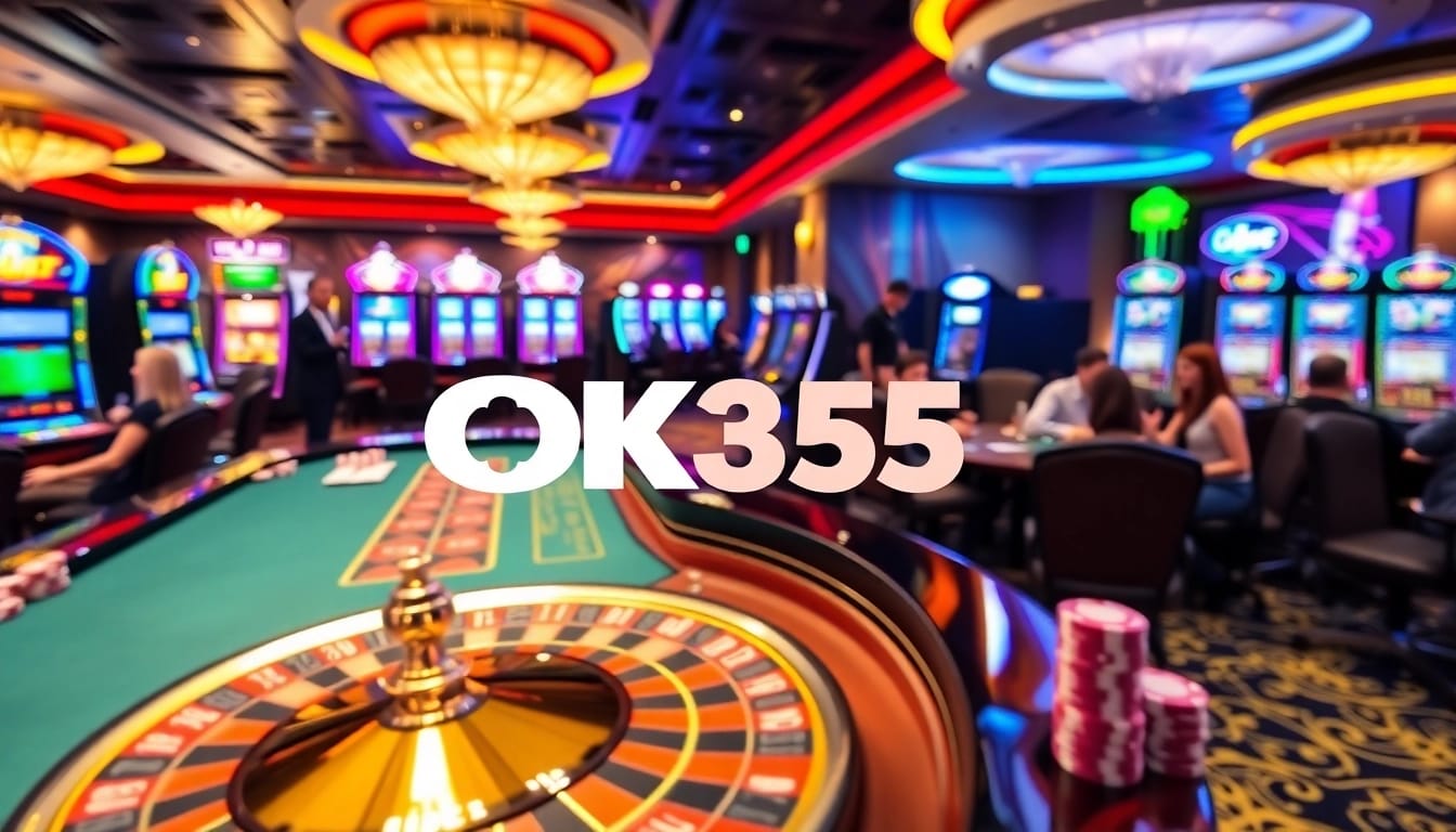 Players strategizing at a roulette table in the vibrant atmosphere of OK365 casino.