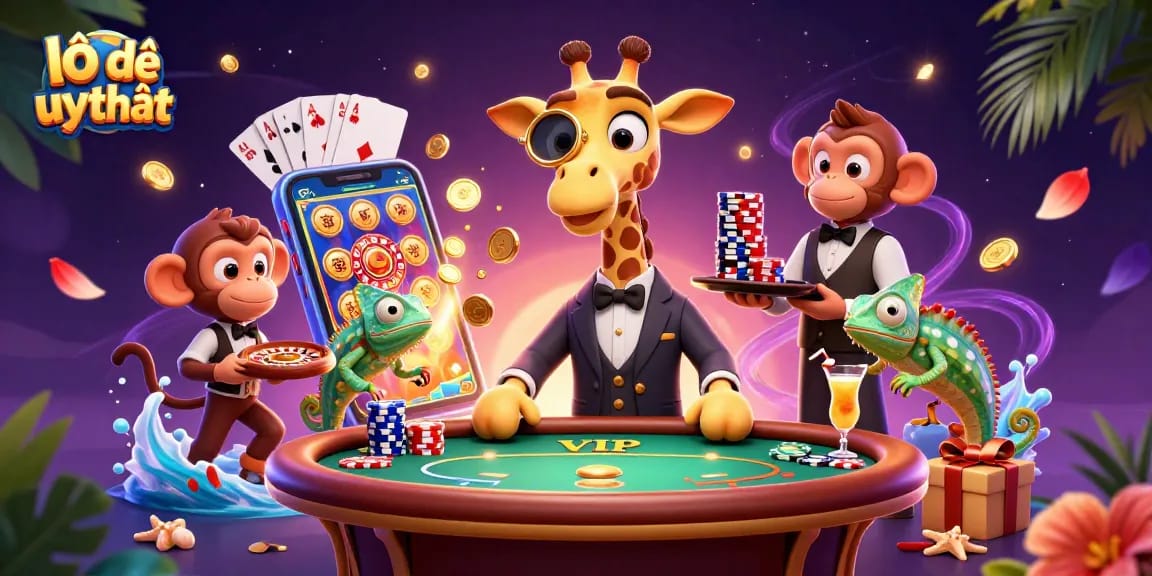 Experience the exciting world of lô đề uy tín through dynamic characters and vibrant casino elements.