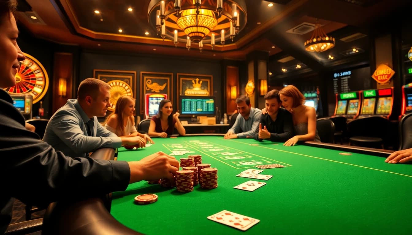 Players experience the thrill of gambling at 99OK's luxurious casino tables.