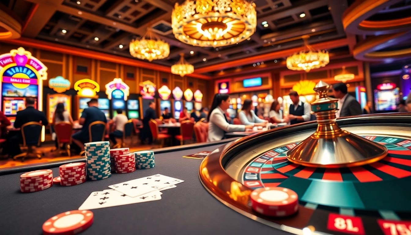 Betting at Fun88's luxurious casino table, showcasing poker chips and roulette wheel.