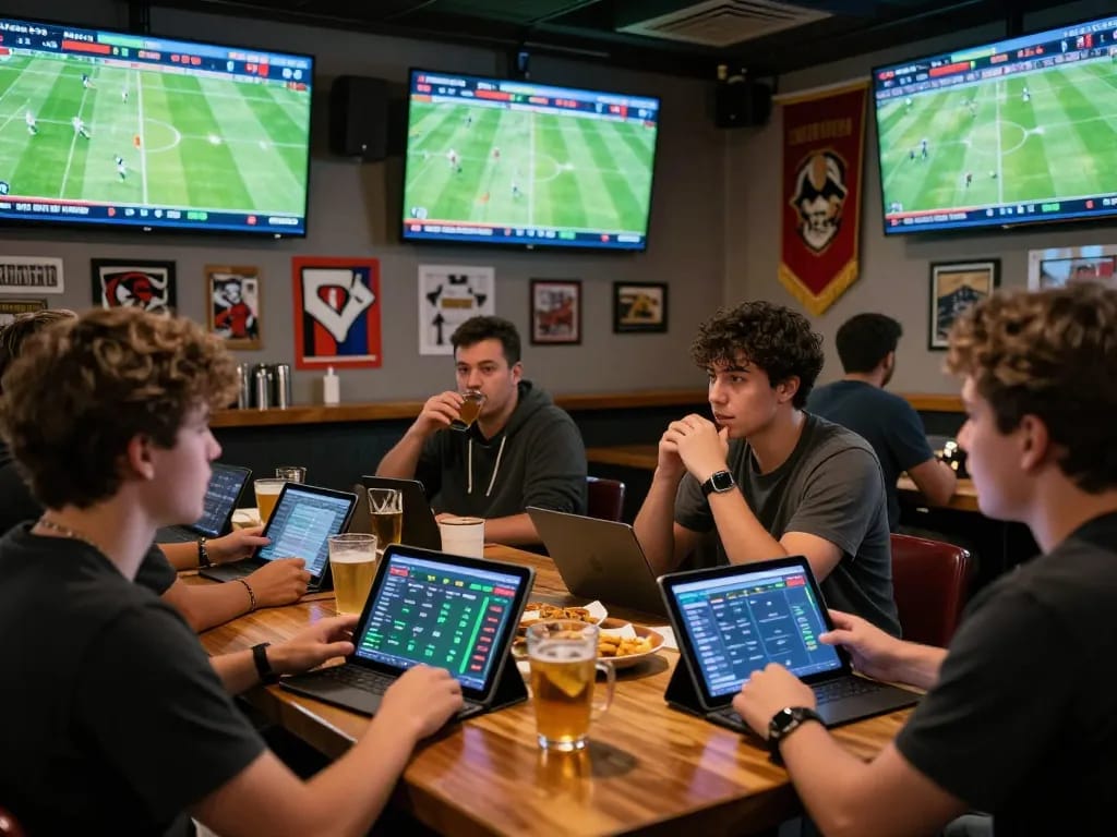 Fans engaging with nowgoal sports analytics during a live football match