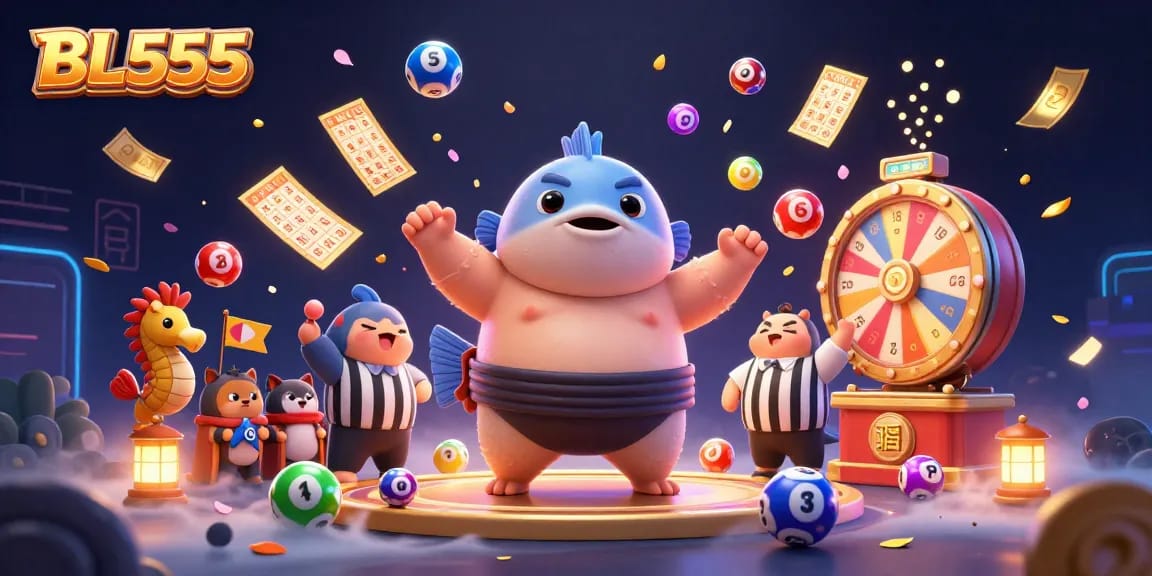 Experience the thrill of BL555 with lively characters amidst dynamic gambling elements in an exciting casino atmosphere.
