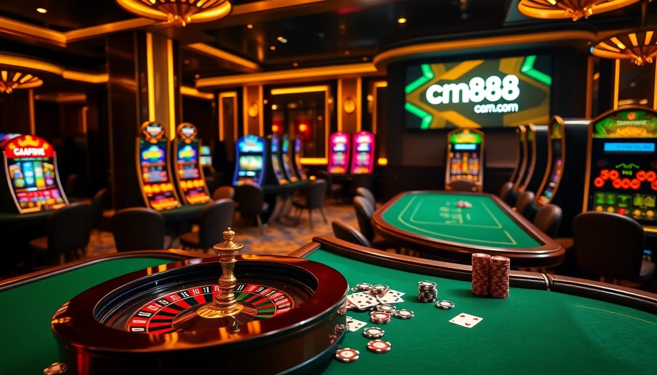 Experience the high-stakes excitement at cm88 com with vibrant gaming tables and luxurious decor.