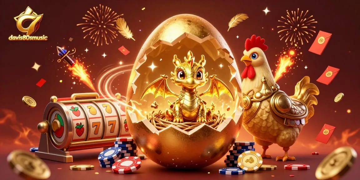 Engage in exciting gameplay at davis80smusic with a golden dragon in a vibrant casino scene.