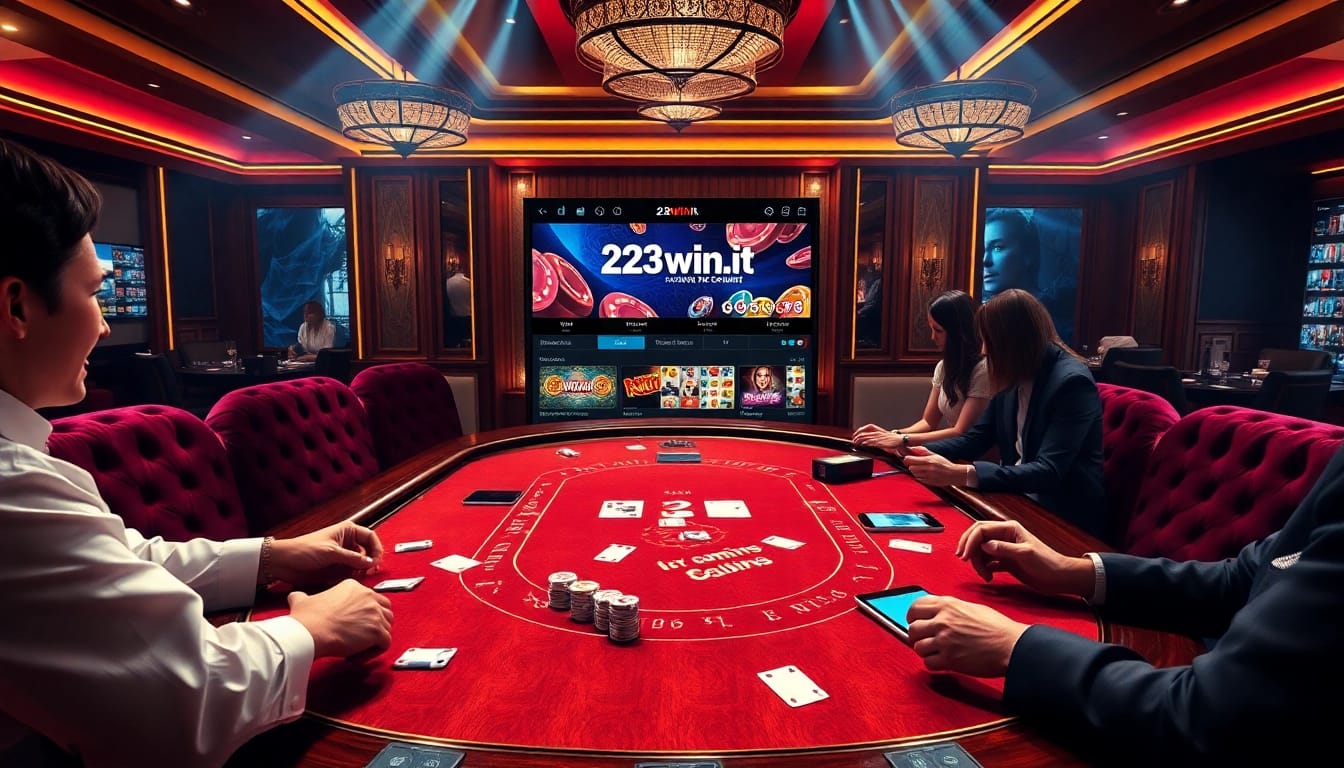 Players enjoying exciting games at 23win1.it.com, showcasing a vibrant casino atmosphere.