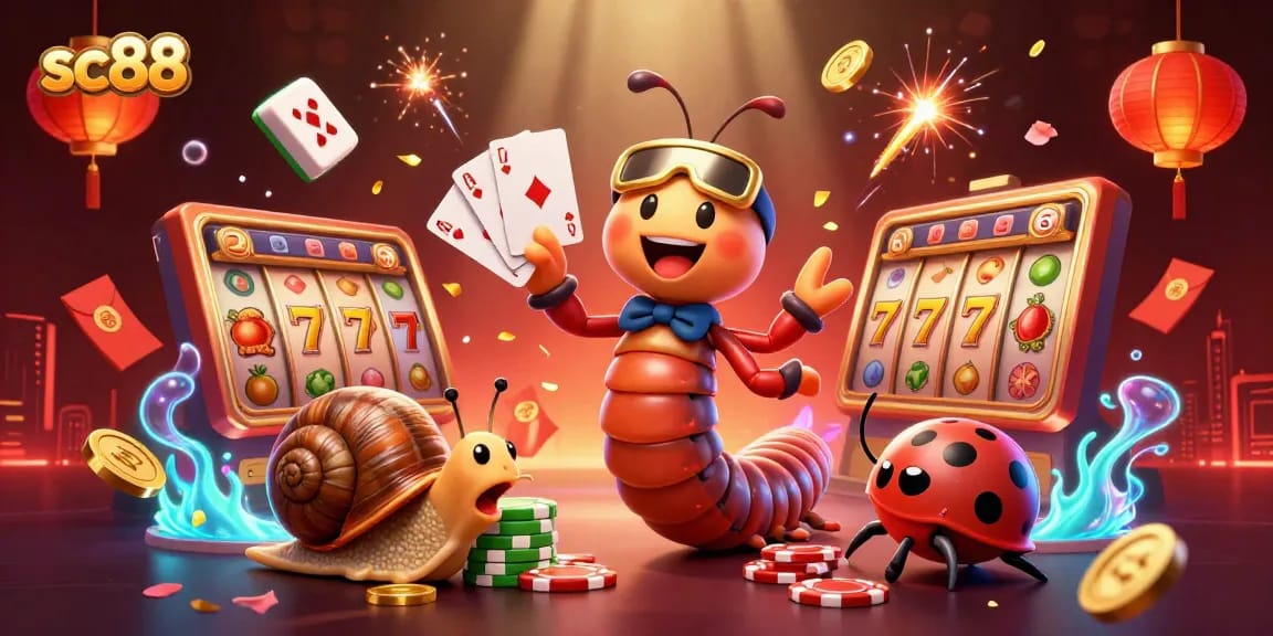 Experience thrilling gameplay with sc88's vibrant casino scene featuring unique characters and exciting gaming elements.