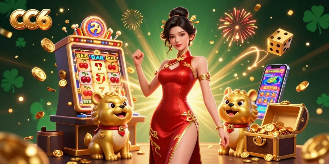 Experience the thrill of CC6 casino with vibrant imagery of jackpots and winning moments in a dazzling 3D illustration.