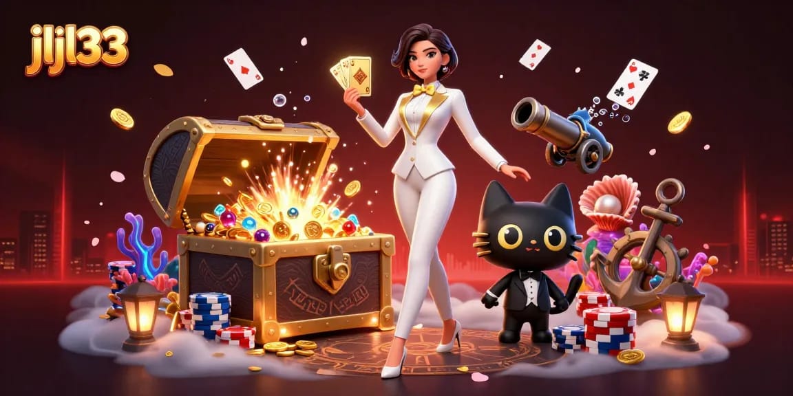 Experience the thrill of jljl33 with a dazzling scene of winning cards and treasures.