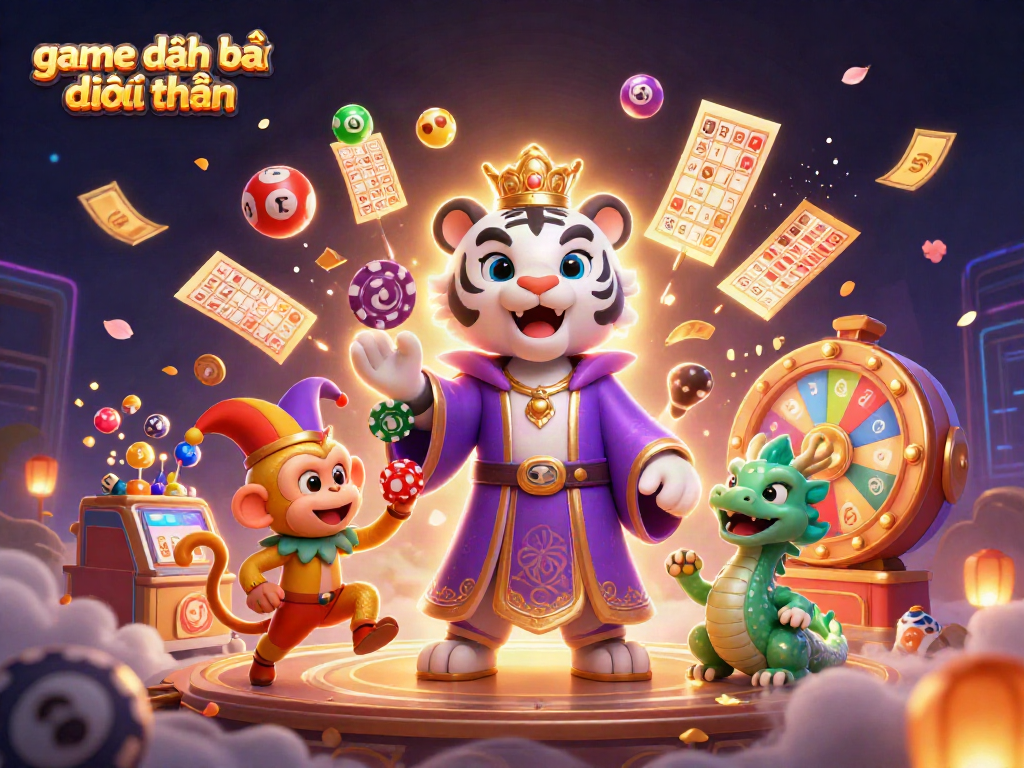 Engaging 3D gaming scene showcasing game đánh bài đổi thưởng with lively characters and elements.