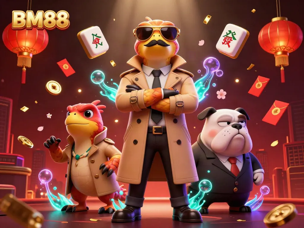 Enjoy thrilling moments with BM88, featuring raptors disguised as a tall guest entering a casino.