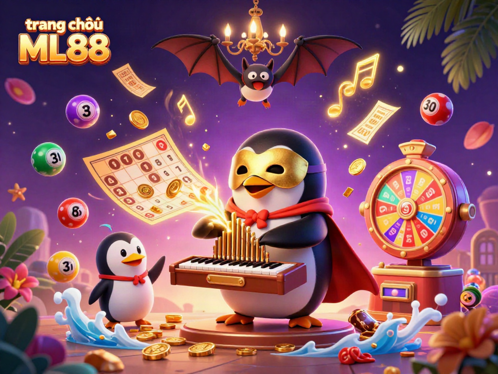 Experience the vibrant world of trang chủ ML88 with dynamic golden coins and colorful game elements in a 3D digital illustration.