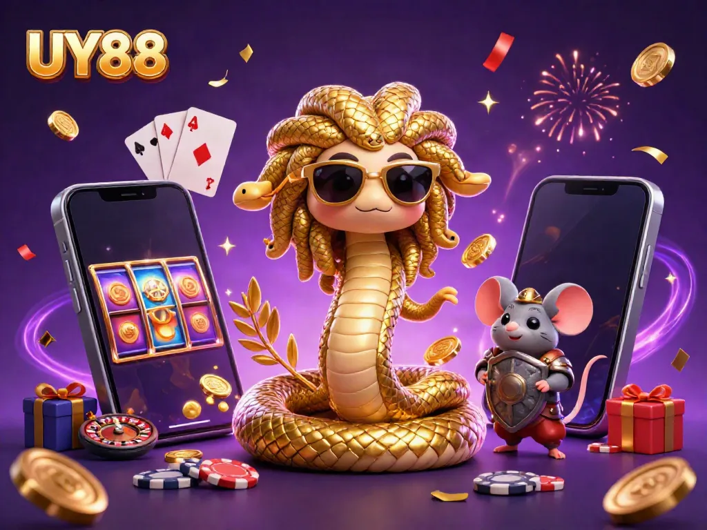 Hòa mình vào thế giới cá cược trực tuyến tại UY88 với Medusa và chú chuột chiến binh.