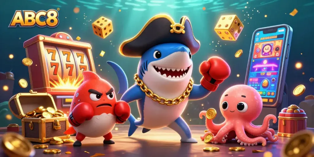 Engage with ABC8 gaming adventures featuring vibrant characters, coins, and dynamic slot action.