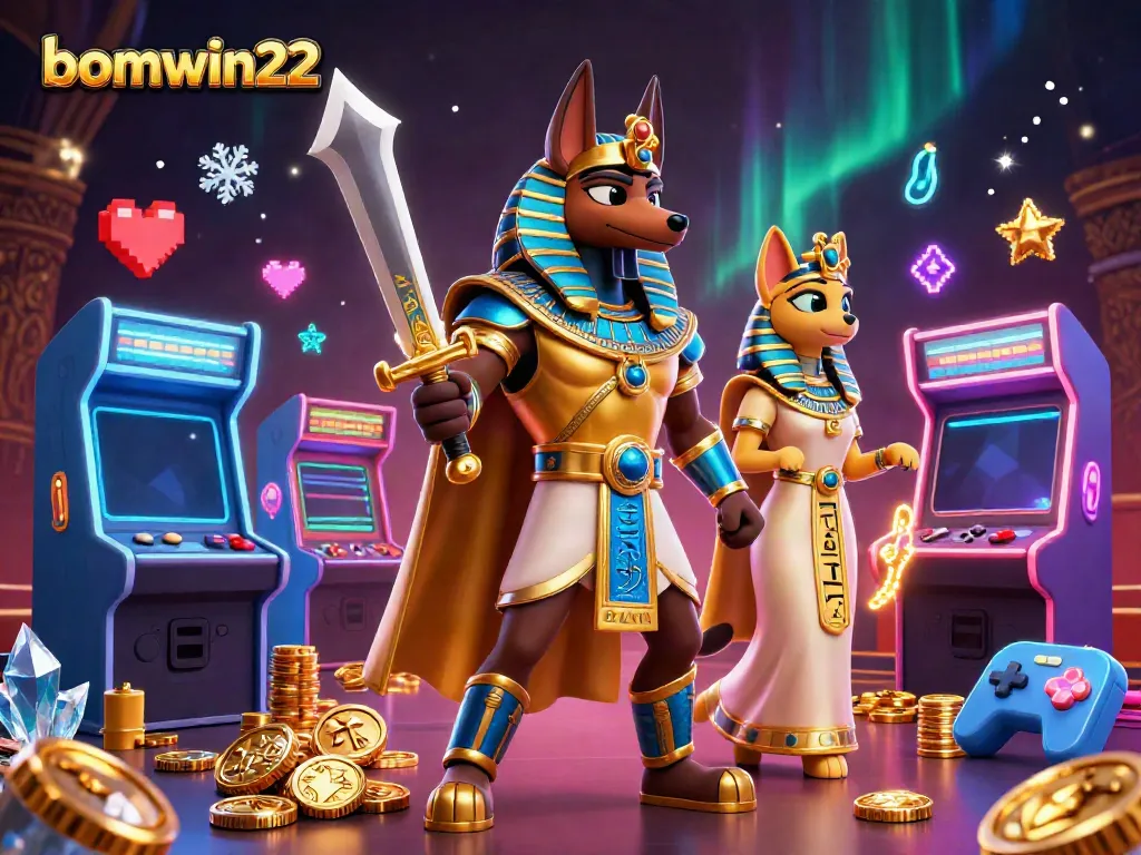 Engage in thrilling gameplay at bomwin22 with colorful arcade elements and ancient Egyptian themes.