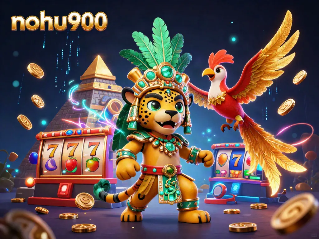 Experience thrilling jackpots with nohu900's dynamic slots featuring a Mayan priest and vibrant game elements.