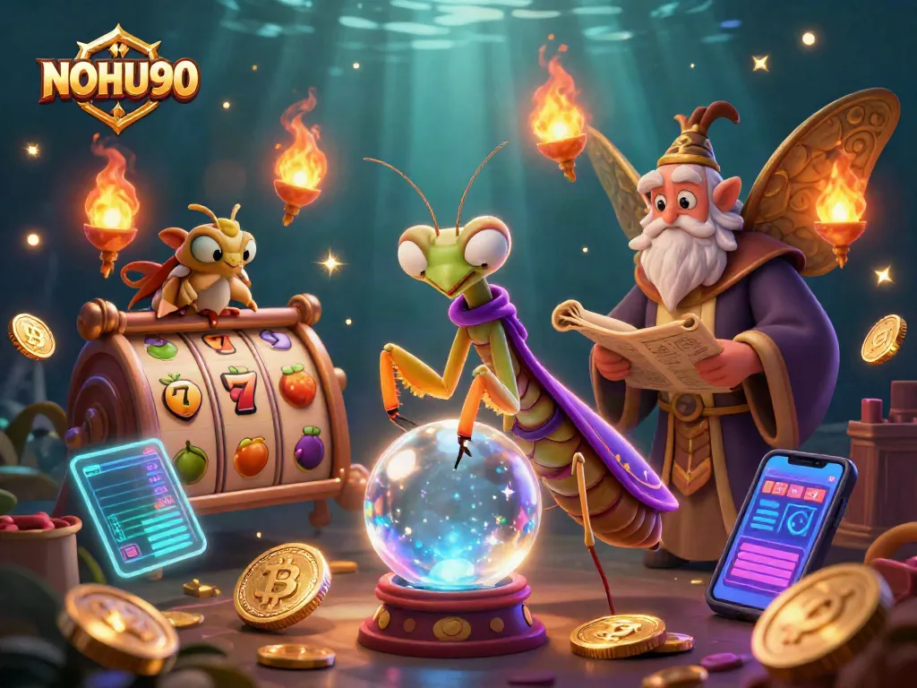 Experience the thrill of NOHU90's slot games with vibrant characters and dynamic energy in a captivating scene.