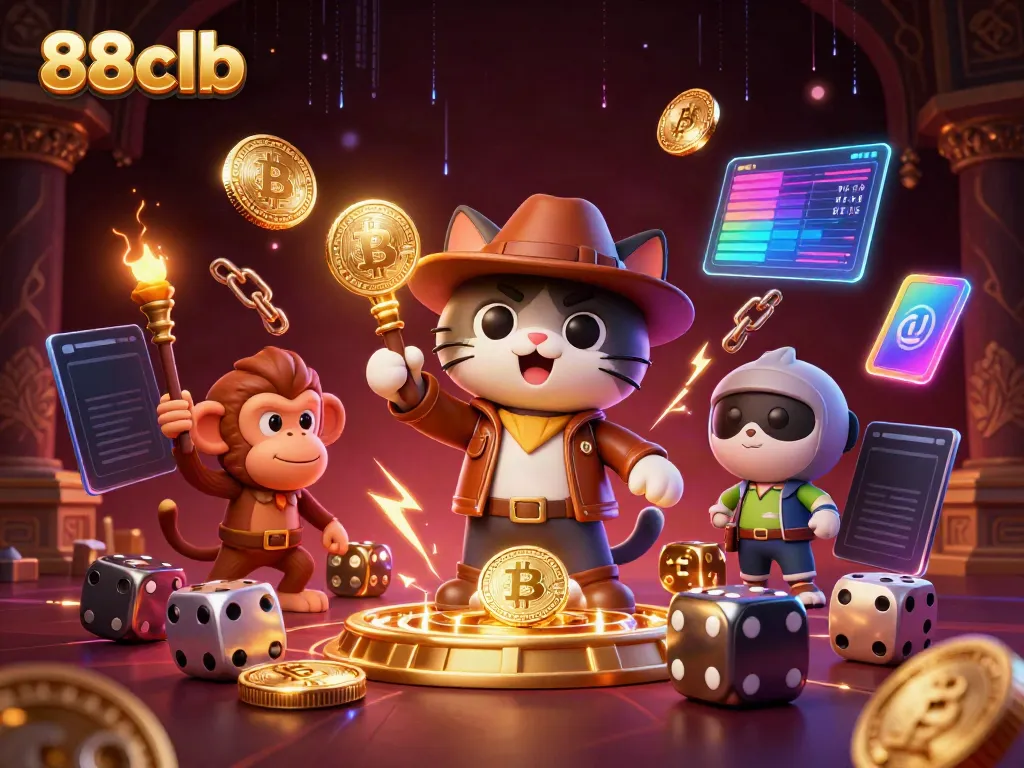 Engage with 88clb as a whimsical cat archaeologist discovers a golden casino artifact.