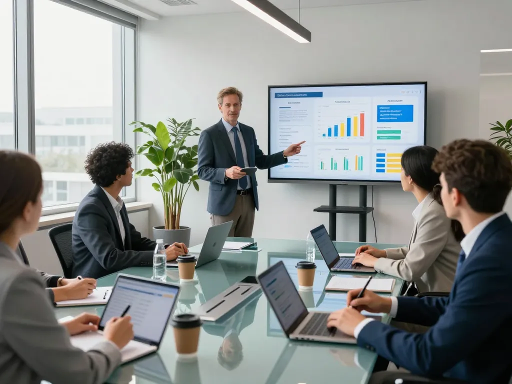 Team discussing hbet strategies in a modern conference room