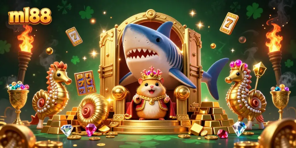 Spin the reels at ml88 casino, where treasure and luck abound in a vibrant scene.