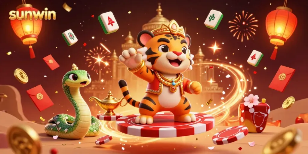Engage in thrilling gameplay with Sunwin, featuring a vibrant Arabian Nights casino scene.