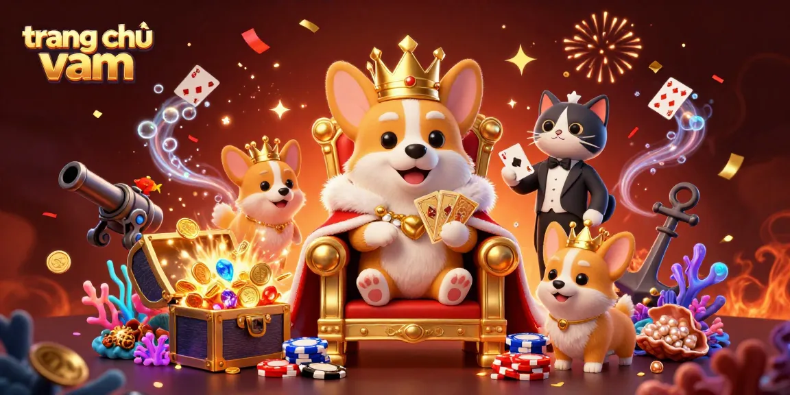 Engage in thrilling gaming at trang chủ vmax with our enchanting corgi-themed casino scene.