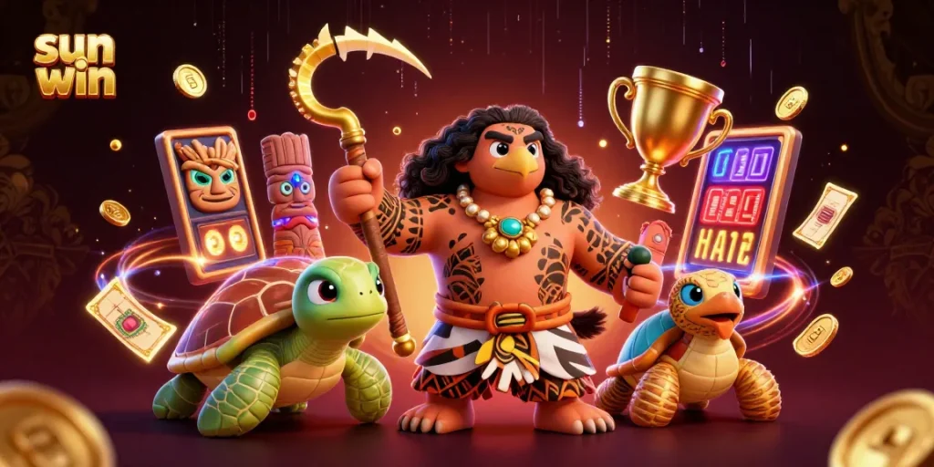 Engage with sun win's thrilling 3D slots and jackpot experience featuring vibrant characters and dynamic casino elements.