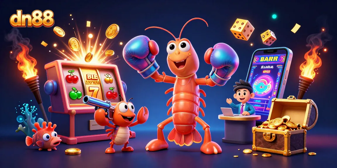Experience thrilling action at dn88 with jackpot excitement and vibrant casino elements in a 3D scene.
