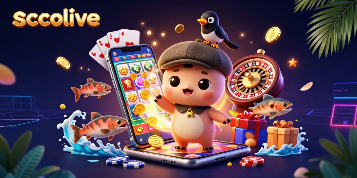 Socolive features a playful Nessie with a gold-obsessed magpie, amidst dynamic gambling action.